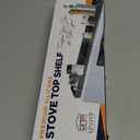 Silicone Magnetic Over the Stove Shelf for Back of Stove - Magnetic Stove Top Shelf and Over Stove Shelf, Over Oven Shelf for Top of Stove, Over the Stove Spice Rack, Includes 6 Extra Plates (Black)