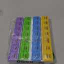 EZY DOSE Weekly (7-Day) Daily Medtime Pill Case, Medicine Planner, Vitamin Organizer, Supplement and Fish Oil Container, Large Compartments with Rounded Base, 4 Times a Day, Colored Lids, BPA Free (Yellow/Blue/Green/Purple)