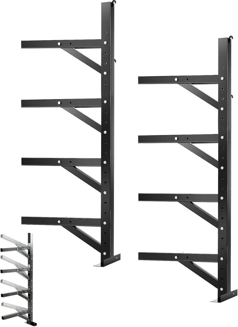 Briwooody 2 Pack 4 Layer Shipping Container Shelving Accessories Adjustable Heavy Steel Cargo Trailer Shelving Capacity up to 1600 Lbs Hanging Shelf Brackets for Heavy Duty Trailer Containers