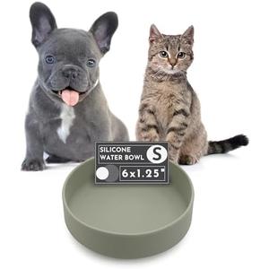 Should We Go? The Perfect Dish No-Spill Dog Water Bowl, Less Mess Non-Tippable Water & Food Bowl, Pure Silicone with Suction Cup, Fits 2 Cups 4” Across x 1.25” Tall, Ideal for All Pets, Small-Sage