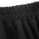 IDEALSANXUN Womens Plaid Wool Skirts Elastic Waist A-Line Pleated Tartan Long Skirts (Black)