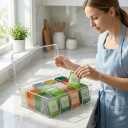 16 Compartment Acrylic Tea Bag Organizer with Lid - Stackable Clear Storage Box for Countertop, Pantry & Cabinet | BPA-Free Dustproof Container for Tea Packets, Coffee Pods, Sugar & Condiment Packets