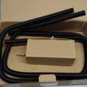 BLACKHORSE-RACING 44" Black Chrome Flexible Stainless Steel Heated Hose Kit Chrome Caps