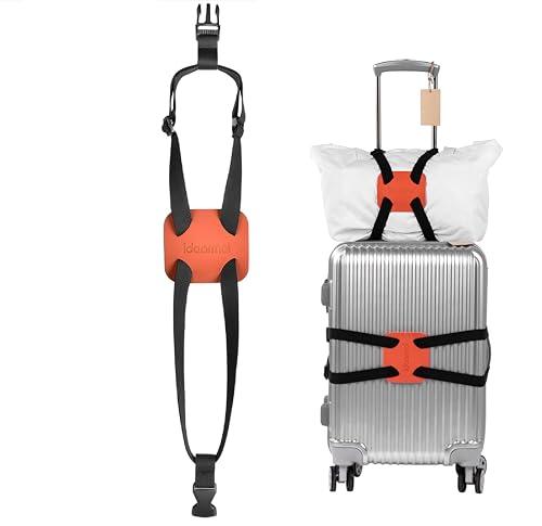 Luggage Straps ， Luggage add a Bag Strap，Travel Must Haves High Elastic Suitcase Adjustable Belt Bag Bungees with Buckles (Orange)