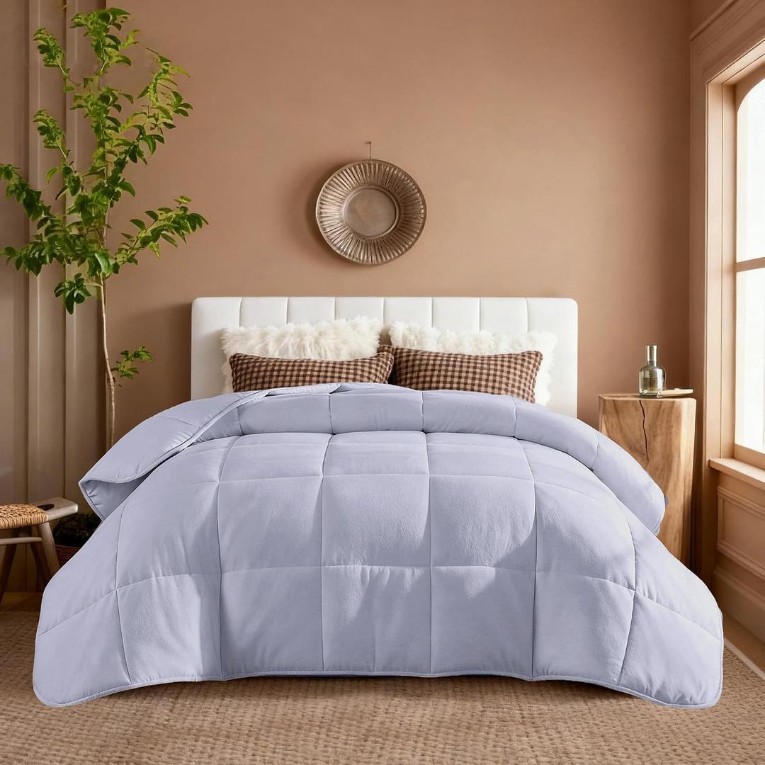 YnM Weighted Blanket Queen 20lbs, The Heavy Oversized Weighted Comforter, Warm & Fluffy Throw (Neutral Grey, 20lbs, 90" Lx90 W), 90 in x 90 in 20 lb
