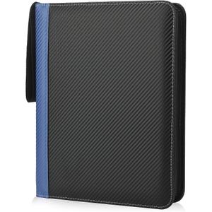 9 Pockets Trading Card Binder with Sleeves Card Organizer, 900 Double Sided Pocket PU Card Collection Binder, Baseball Binder,for Sports Card, MTG, TCG Yugioh Card (Blue)