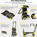 330LB Folding Hand Truck Heavy Duty Carrying, Combination of Four Wheels and Two Wheels Convertible Dolly Cart with Retractable Handle Dolly for Moving Office Carts(Yellow)