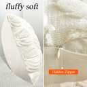 4 Pcs Fall Throw Pillow Covers 18x18, Autumn Decorations Soft Faux Fur Pillow Covers, Fluffy Plush Accent Pillow Cases for Harvest Thanksgiving Cushion Covers Sofa Home Decor(Pumpkin White)