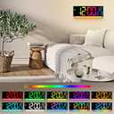 16.5" Large Digital Wall Clock: 11 RGB Color LED Display with Remote Control, Auto DST, Temperature & Date, Big Number Wall Clock for Seniors, Classroom, Office, Gym, Home Decor Black