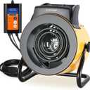 Greenhouse Heater with Digital Thermostat, 1500W Electric Outdoor Heater, Overheat Protection, Fast Heating, Waterproof for Grow Tent, Green House, Patio, Yellow