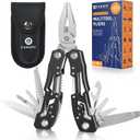 14-In-1 Multitool with Safety Locking, Professional Stainless Steel Multitool Pliers Pocket Knife, Bottle Opener, Screwdriver with Nylon Sheath Apply to Survival,Camping, Hunting and Hiking 1 Pcs