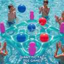 ECHTPower 2-in-1 Giant Tic Tac Toe Game & Cross Ring Toss Games - Pool Toys Games Set, Inflatable Outdoor Yard Games for Kids Adults Family, with 10 Balls for Adults Teens Kids 2-10 Players