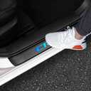 LEXLEY for 2006-2023 2024 2025 2026 CRV CR-V Carbon Fiber Style Leather Door Sill Protector Anti-Dirty Scuff Plate Cover Guard Sills Protector Trim,Welcome Pedal Protect 4PCS -Blue