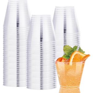 I00000 5oz 100 Pack Small Clear Disposable Cups, Clear Disposable Small Plastic Cups, Disposable Shot Glasses, Cocktail Glasses, Wedding Tumblers Perfect for Wedding & Party