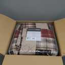 Madison Park Queen Quilt Set Patchwork Farmhouse, Diamond Quilting Reversible Coverlet Set for Queen Size Bed, Plush Cotton Filled Quilt Set Queen Size, Shams Full/Queen Red/Black 3 Piece