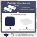 Basic Beyond Outdoor Chair Cushions for Patio Furniture, Waterproof Outdoor Seat Cushions Set of 4 19 x 19, Patio Chair Cushions Set of 4 with Ties and Handle, Navy Blue