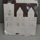 Geelin 7 Pcs Christmas Village Sets with USB LED Include 5 LED Paper Christmas Village Houses and 2 Xmas Trees DIY Crafts Xmas Houses Decoration for Mantel Winter Holiday Party Desktop Table Scene