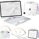 Keyboard Case for iPad Pro 13-inch (M5 2025 / M4 2024), Clear Wireless iPad Pro 13 Inch Case with Keyboard Multi-Touch Trackpad, Battery Level Visualization with 360 Rotatable & Pencil Holder, White