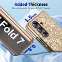Z Fold 7 Glitter Case for Samsung Galaxy Z Fold7 5G Phone Case for Women Girls, Slim Ultra Thin Matte Back Shockproof Protective Cover for Samsung Z Fold 7 5G, 8.0" Crystal Bling Case (Gold)