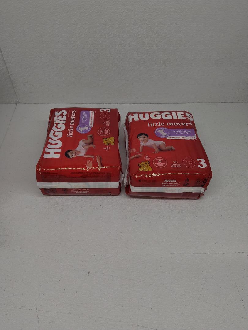 Huggies Size 3 Diapers, Little Movers Baby Diapers, Size 3 (16-28 lbs), 52 Ct
