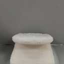 GREENSTELL Small Vanity Stool Chair with Storage and Folding Back, 13.4" x 15" x 30" Square Faux Fur Soft Ottoman, 4 Metal Legs with Anti-Slip Feet, Furry Padded Seat for Makeup, Bedroom, White