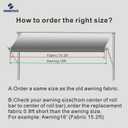 RV Awning Fabric Replacement,Camper Awning Replacement,19.5 oz 5-Layer Heavy Duty Waterproof Vinyl Universal RV Awning Fabric for All Brands Camper,Trailer, Motorhome,Grey Fade 11'2''