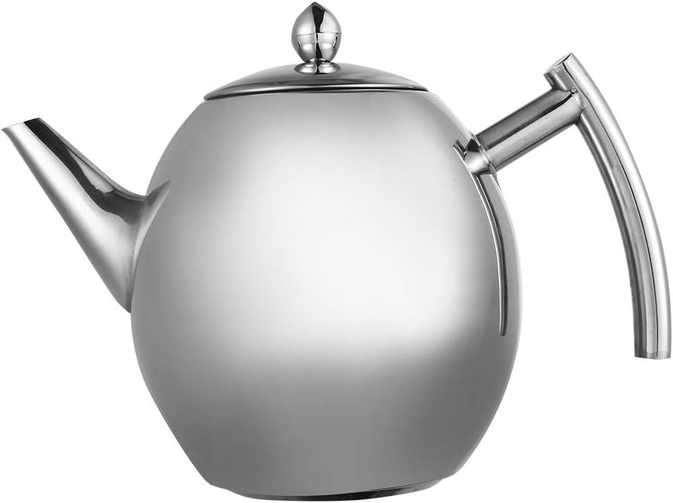 Stainless Steel Tea Kettle Teapot Quart Coffee Tea Pot Water Kettle with Removable Infuser Filter Large Capacity 50 oz (1.5L)