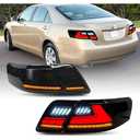 LED Tail Lights Assembly Compatible with 2007-2011 Toyota Camry Sedan, Rear Lamp Replacement Kit with Starting Animated, Dynamic Turn Signals, Brake & Reverse Lights, Waterproof OEM Style Upgrade