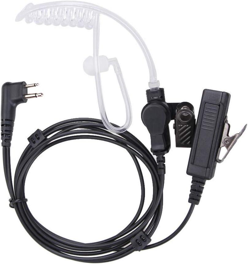 RDM2070D Earpiece for Motorola,Compatible CLS1110 CLS1410 CP185 CP200D RDU4100 2 Way Radio Headset with Mic PTT 2 Pin FBI Security Acoustic Tube Surveillance Walkie Talkie Headphone