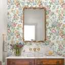 Vintage Floral Peel and Stick Wallpaper Floral Contact Paper for Cabinets and Drawers Flower Removable Self Adhesive Hydrangea Wallpaper for Bedroom Bathroom Waterproof Green Leaf 197inL17.3inW