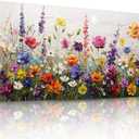 imjiayu Colorful Wildflower Canvas Wall Art, Abstract Floral Meadow Print, 40"L x 20"W