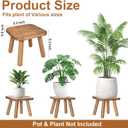 Solid Wooden Stool 9.3''H Wooden Plants Stand Wooden Decorative Stool Small Wood Stand for Bathroom Bedroom Livingroom Kitchen Bathroom