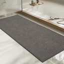 chakme Bathroom Rugs Mat 47x17, Ultra Thin Non Slip Bath Mats Runner Quick Dry Absorbent Bath Mat for Bathroom Floor, (Grey, 47"x17")