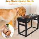Elevated Dog Bowls for Dog Adjustable Raised Stand for Large Breed Dogs Height 2.75" up to 20'' with 2 Stainless Steel Food&Water (4L)