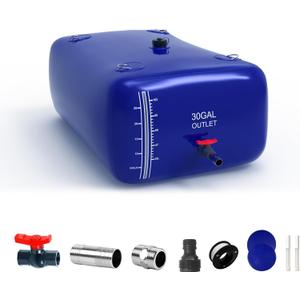 30 Gallon Water Bladder, 1000D PVC Foldable Portable Water Tank, Blue Large Capacity Water Bag Container for Garden, Drought Resistance, Fire Prevention, Emergency Supply