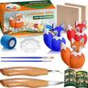 Fox Theme Wood Carving Kit for Beginners, Wood Whittling Kit for Adults Hobbies, Complete Carving Tool DIY Starter Kit with Step-by-Step Video Tutorials, Whittling Knife, Blocks, Carbon Paper (colorful)