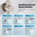 Rainshower Head with Handheld Spray, Retrofit Shower System with Solid Brass Connecter, High Pressure Shower Head with Adjustable Holder& Tub Spout, 60" Stainless Steel Hose, Brushed Nickel
