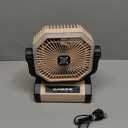 Rechargeable Camping Fan - 9-Inch Battery Operated, 10000mAh(30Hrs) Auto Oscillating Fan with Remote/Light, 4 Speeds, 4 Timing, Outdoor