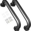 Safety Handle Bar Iron Outdoor Deck Rail Banister Bath Shower Indoor & Outdoor Deck Hand Rail 500LBS Load Capacity Wall Mount Stainless Steel 2 Pack