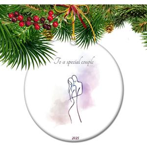 to a Special Couple - 2025 Commemorative Christmas Ornament | Holiday Keepsake for Beloved Partners | First Christmas Together Gift (S10)