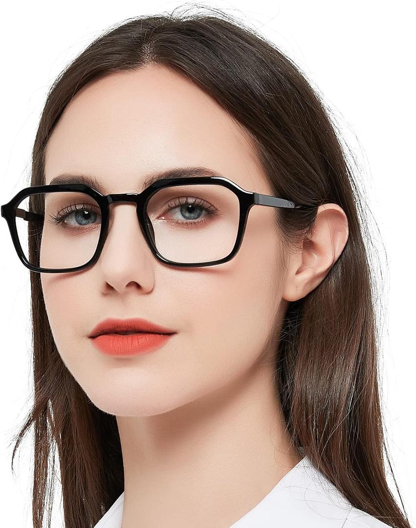 MARE AZZURO Large Square Reading Glasses Women Lightweight Readers 1.0 (Black)
