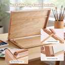 A2 Wooden Tabletop Easel for Painting, 25.6" x 18.9" | Adjustable 5-Position Table Top Easel for Painting, Desktop Artist Painting Easel with A3 Sketch Paper for Adults, Students