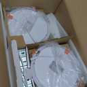 Amico 12 Pack 8 Inch 5CCT Ultra-Thin LED Recessed Ceiling Light with Junction Box, 2700K/3000K/3500K/4000K/5000K Selectable, 18W Eqv 125W, Dimmable Canless Wafer Downlight, 1600LM High Brightness -ETL (White)