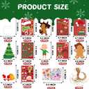 50Pcs Christmas DIY Diamond Stickers, Make-a-face Sticker Make Your Own Characters Sticker, Xmas Tree Santa Claus Snowman Elf Gingerbreadman Hanging Ornament for Xmas Party Favor Supplies Decor