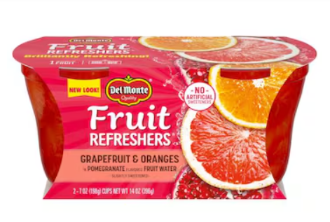 DEL MONTE FRUIT REFRESHERS Grapefruit and Oranges FRUIT CUP Snacks in Pomegranate-Flavored Sweetened Water, 7 Ounce, Pack Of 6 BB 26 Mar 2026