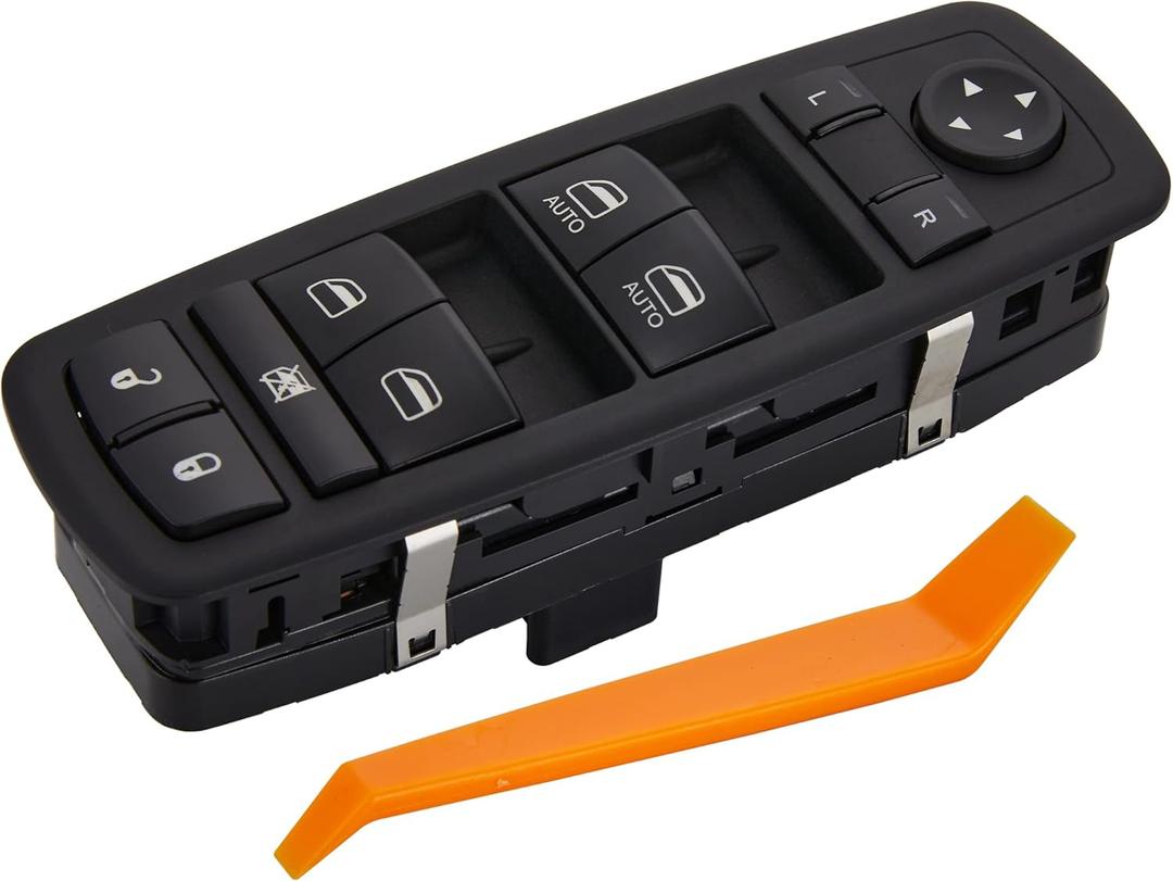 3+0 Metal PINS Power Window Switch.Fits for2012-2017 Dodge Grand Caravan,2012-2016 Chrysler Town & Country.Driver Side Control Door vidrios Master Switch.68110871AA.(Green Light)