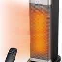 Space Heaters for Indoor Use, 1500W Electric Heater with Thermostat, 70 Oscillation, Remote Control, 3 Modes, 12H Timer, Portable Heater for Bedroom, Office, Home