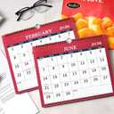 2 x 2026 Calendar - 2026 Wall Calendar, 3 Month Calendar Display 2026 (Folded in a Month), Jan.2026 - Dec.2026, 11" x 26", 3 Month Wall Calendar 2026 - Red