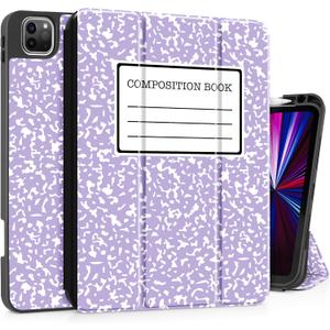 Tuiklol for iPad Pro 11 inch Case 2022 2021 2020 2018 (1/2/3/4 Gen), Convenient Magnetic Attachment, Pencil Holder, Auto Wake/Sleep, Trifold Stand Smart Case with Soft Back, Purple Composition Book Tuiklol for iPad Pro 11 inch Case 2022 2021 2020 2018 (1/2/3/4 Gen), Convenient Magnetic Attachment, Pencil Holder, Auto Wake/Sleep, Trifold Stand Smart Case with Soft Back, Purple Composition Book