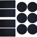 Circle and Square Shape Shoe Hole Prevention Repair Patches/Inserts for 10 Holes (Black)